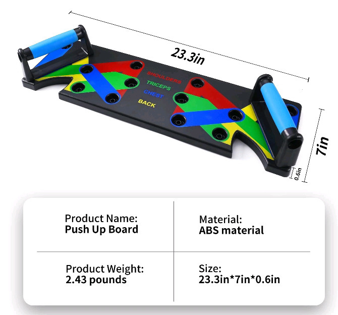 New | Pushup Board w/ 4 Settings for Shoulders, Triceps, Chest, and Back