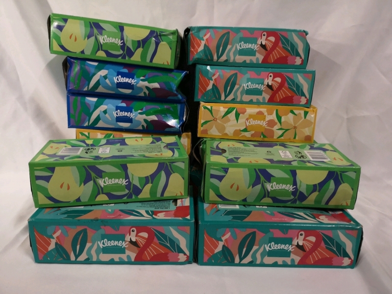 14 New Kleenex Boxes 2 ply - 100 Tissues per Box