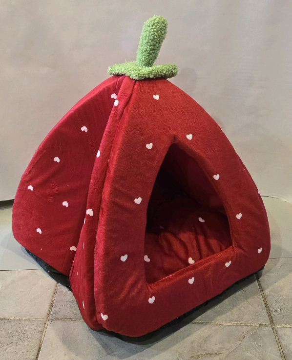 New | Strawberry Themed Cat / Small Dog House | Compact, & Foldable