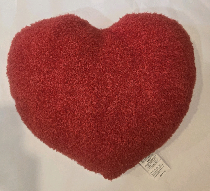 New | Red Heart Shaped Pillow 18" x 16"