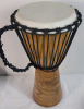 Indonesia Hand Crafted " Djembe " Drums . Measures 19.5" & 8" Tall - 2