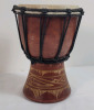 Indonesia Hand Crafted " Djembe " Drums . Measures 19.5" & 8" Tall - 4
