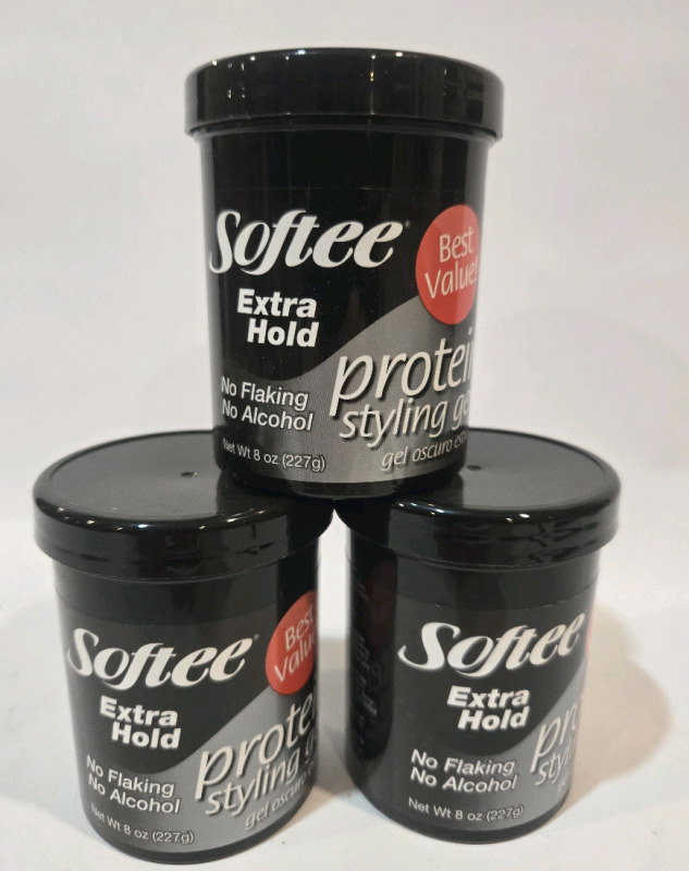 3 New | 227g Softee Extra Hold Protein Styling Gel | No Flaking No Alcohol