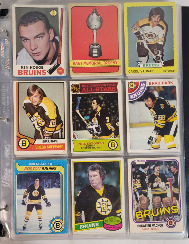 1969 - 2019 Boston Bruins NHL Hockey Trading Card Singles , 207 Trading Cards