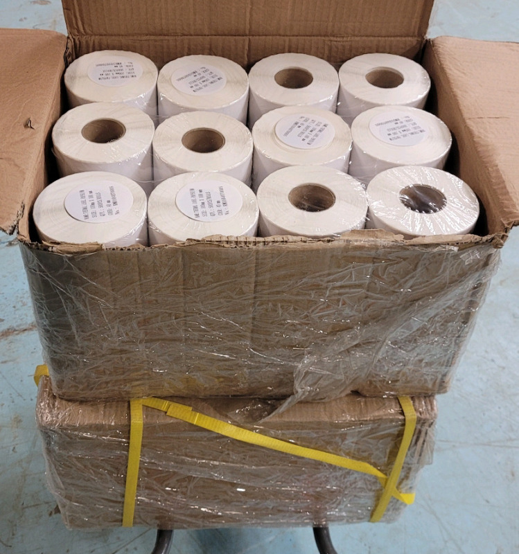 48 Rolls New White Sticker Labels . Each Label measures 4"&times;4" , 500 Labels Per Roll
