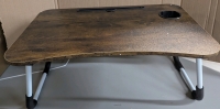 New Homemaxs Foldable Laptop Desk. 22.5" by 15.7" Small Cracks Present on Underside.
