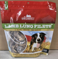New Bark & Harvest Lamb Lung Filets Dog Treats 8oz All Natural Grain Free BB Apr 08 2027
