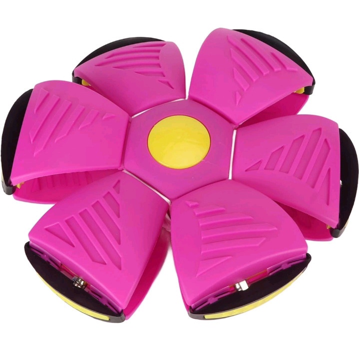 New | Pink Flying Saucer Dog Toy 9" Dia