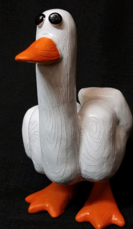 New Wooden Duck With Attitude Statue Stand 6" Tall