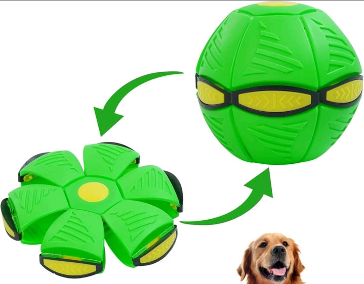 New | Green Flying Saucer Dog Toy 9" Dia