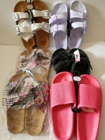 6 pairs of assorted New Bobbie Brooks sandals Ladies size Large (9-10)