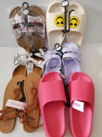 6 pairs of assorted New Bobbie Brooks sandals Ladies size medium (7-8)