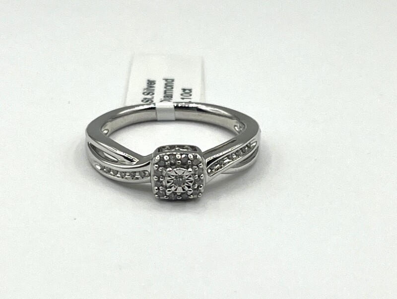 Sterling Silver Natural Diamond (0.10ct) Ring, Size 7, W/A $560.00. Diamond is the birthstone for April.