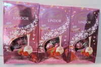 3 bags of Lindt Lindor Strawberries and Cream white chocolate truffles