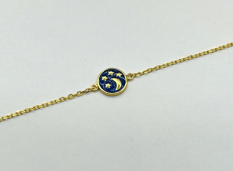 Gold Plated Sterling Silver Enamel Bracelet, Retail $200.00.