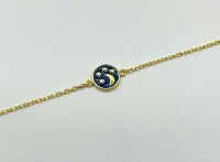 Gold Plated Sterling Silver Enamel Bracelet, Retail $200.00.