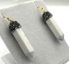 Natural Howlite Crystal Spike Shape Earring, Retail $300.00. - 4