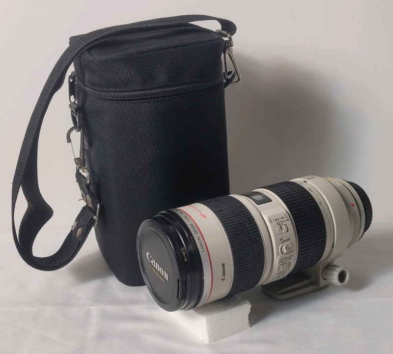 Canon Ultrasonic EF 70-200mm f/2.8L USM Telephoto Zoom Camera Lens w/Travel Bag . Appears to have no scratches & no apparent mold
