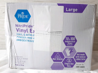 New in Box Med Pride NitriPride Large Sized Powder Free Vinyl/Nitrile Ambidextrous Examination Gloves, 1000pcs in Total