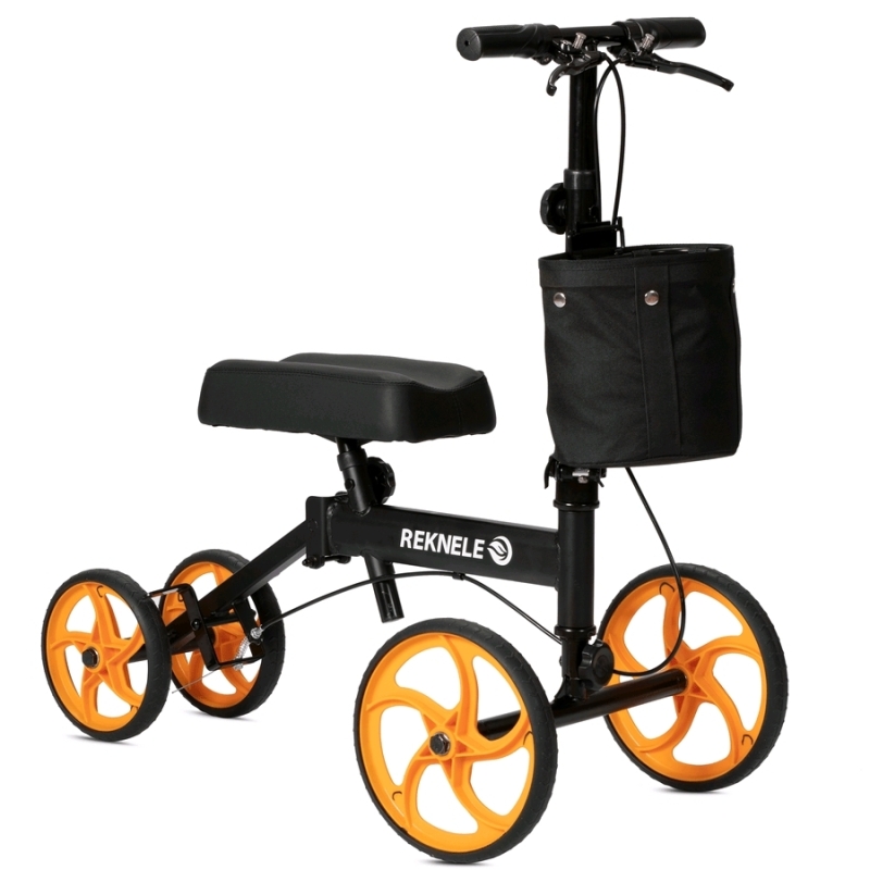 New in Box Elenker Black Steerable Knee Walker w/ 10" Front Wheels for Foot Injuries