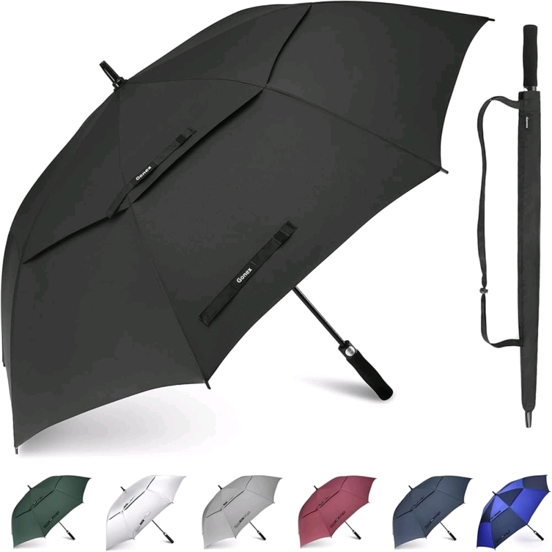 New Gonex 68" Extra Large Black Beach Umbrella w/ Carrying Strap