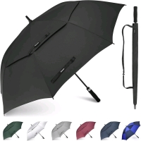 New Gonex 68" Extra Large Black Beach Umbrella w/ Carrying Strap