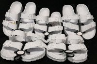 5 New Pairs of Bobbie Brooks Womens White Sandals, 3 L Size Pairs & 2 S Size Pairs