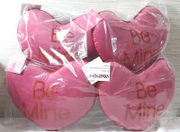 4 New Valentine Heart Themed Decorative Pillows (14")