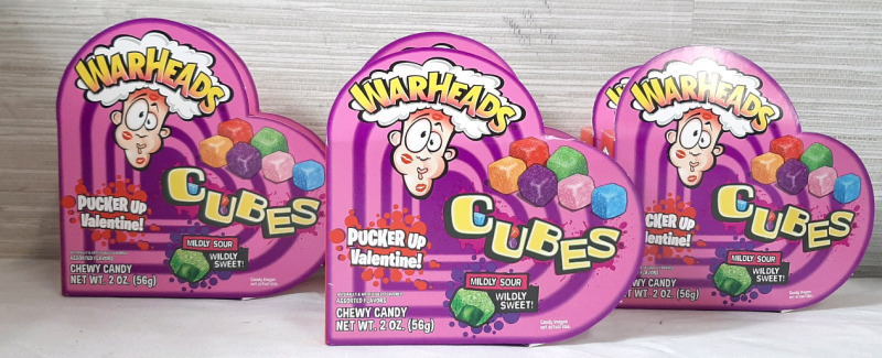 7 New Warheads Cubes Chewy Candys (56g), Best By 02/2026