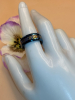 Tungsten Carbide Ring 8mm Wide with Blue and Golden Dragon Pattern Inlay - Sizes 8 - 4