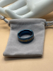 Tungsten Carbide Ring 8mm Wide with Blue and Golden Dragon Pattern Inlay - Sizes 8 - 6