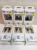 6 new 10' Mobilsmart micro to USB charging cable