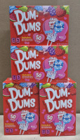 4 New Packs DUM-DUMS Pops 50 Pops per Pack BB 09/17/27 Includes 25 Friend Cards & 1 Teacher Card