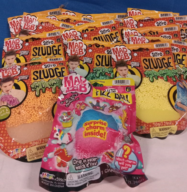 17 New | MadLab Toys | Comes With 16 Styro Sludge (50g ea.) and 1 Fizz Ball (50g)