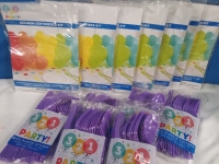 13 New | Parties and Gatherings Supplies | (7) Balloon Centerpieces & (6) 24ct. Plastic Cutlery Packs