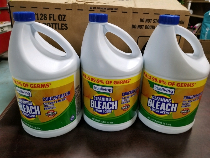 3 new True Living 3.58 litre bottles of concentrated bleach