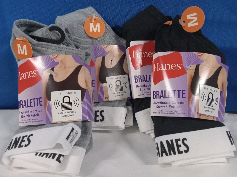 4 New | Size M Women's Hanes Bralettes