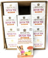 12 New HYLEYS Detox Tea : Lemon Flavour Herbal Supplement / Healthy Cleansing Formula - 25 Foil Envelope Tea Bags per Box | Retails Value Over $250!