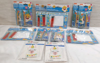 Lot of Baby Shark Activity Packs & Birthday Supplies, Including 7 Packs of 4 Magic Paint Cards, 6 Packs of Mini Coloring Book Kits & 2 Llamma LED Badges
