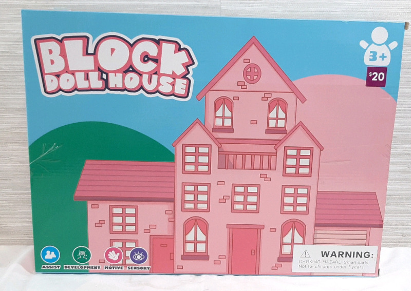 New in Box Block Doll House (Package is 29"&times;14")