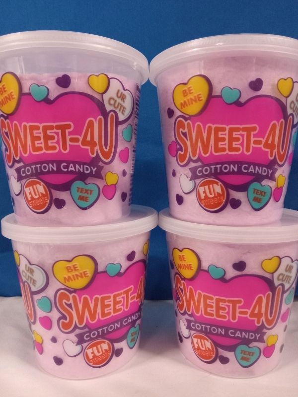 4 New Containers of Sweet-4U Cotton Candy | BB: 11/5/25