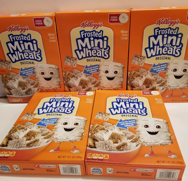 5 (14 oz) new boxes Kellogg's Frosted Mini Wheats bb jan 2026