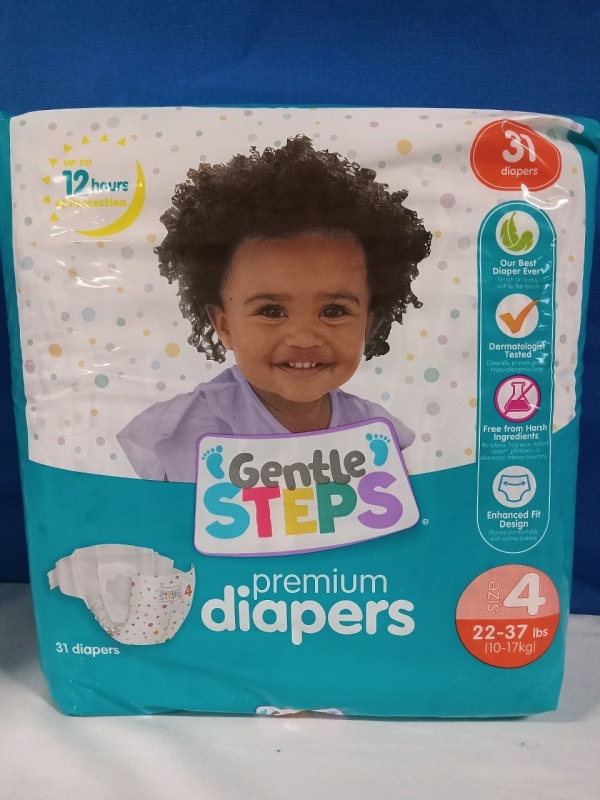 31pck New | Gentle Steps Premium Diapers Size 4 up to 12hrs of Protection