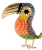 Colourful Rhinestone Toucan Bird Alloy Brooch Vibrant and Exquisite Approximately 1.5 x 1 Inch Nice Glow with UV New Light included - 3