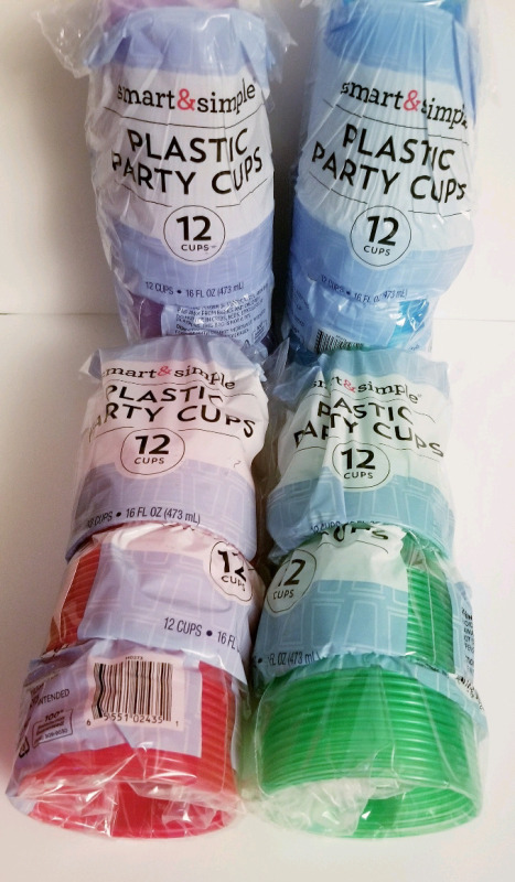 144 new 16 oz plastic party cups