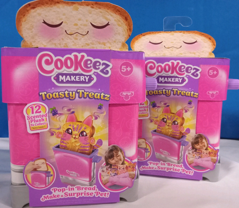 2 New | Cookeez Makery Toasty Treatz Scented Plush Surprise Boxes | Measures 6"