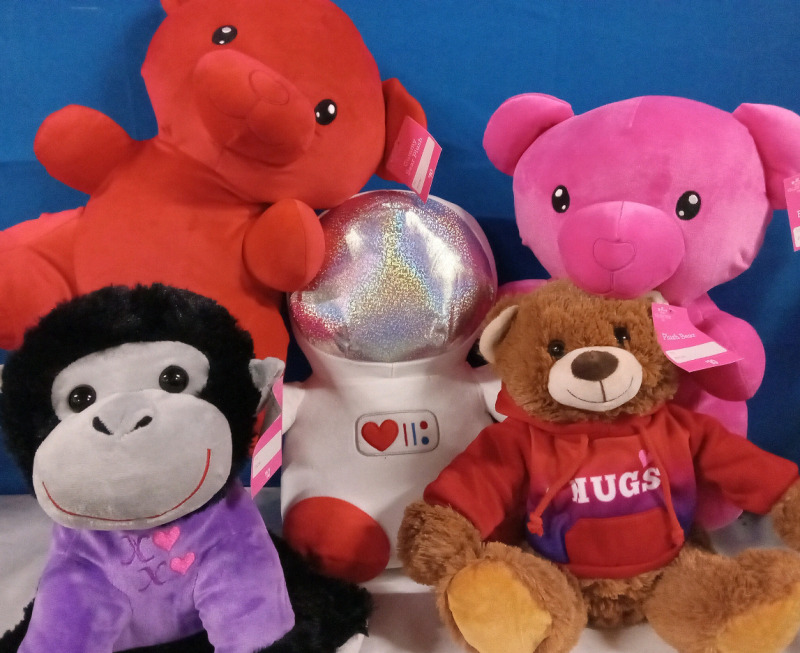 5 New | Super Fun & Squishy Jumbo Plushes Including GummyBears, Astronaut & Monkey! | Largest is 15" | Lot Retails $50