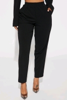 New Medium Women's Fashionnova Talk Serious Rhinestone Trim Pant.