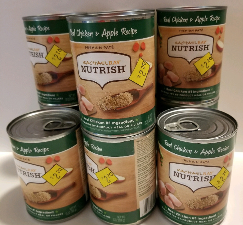 10 new (13 oz) cans of RACHEL RAY NUTRISH dog food 2 cans dented