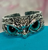 Bid Blue Eyes Owl Ring Adjustable Open Back Woot - 2
